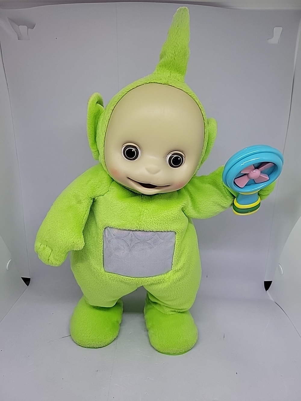 Dipsy Green Plush Interactive Teletubby-Style Toy with Rattle